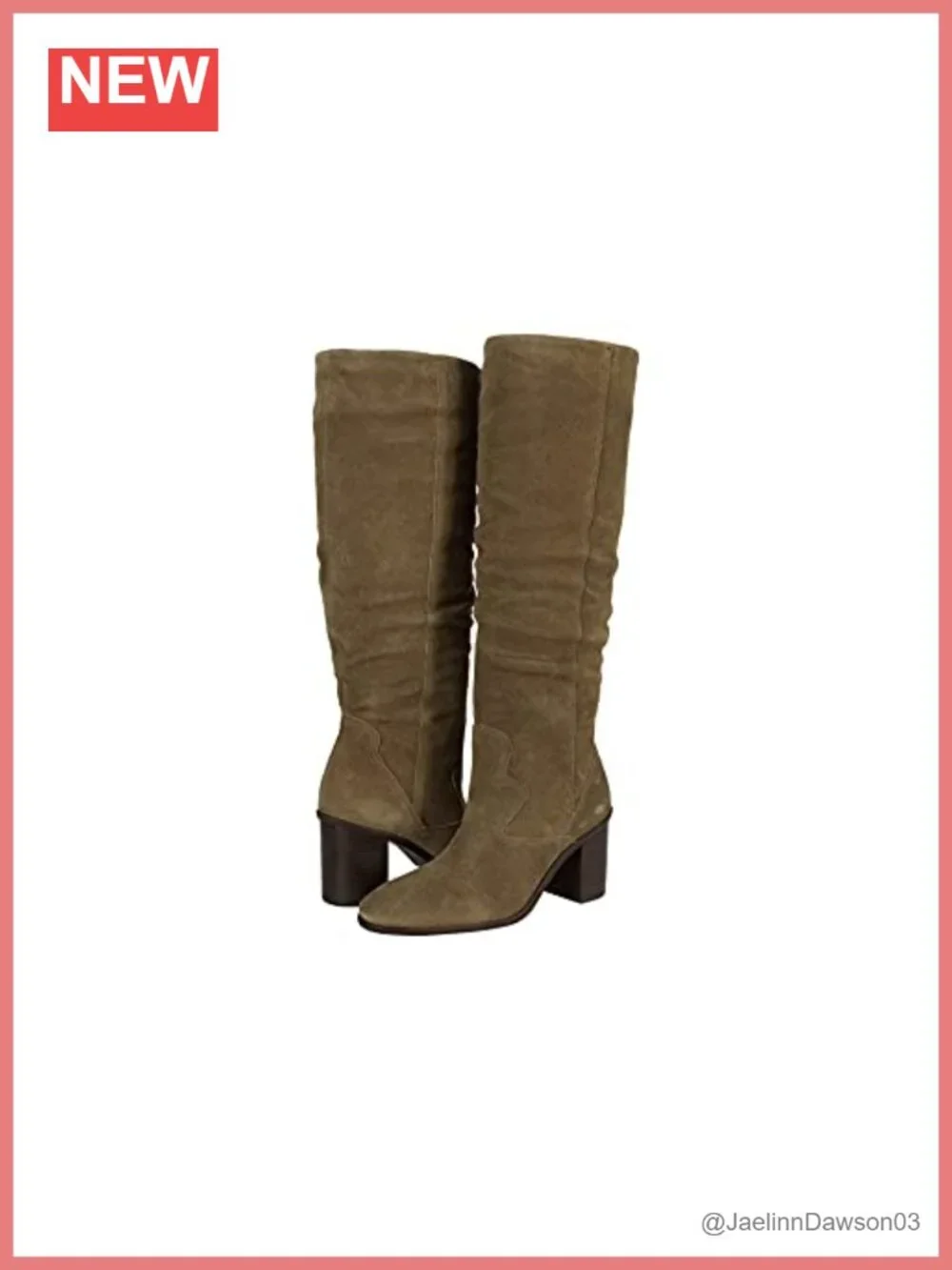 Over-the-Knee Leather Boot with Stacked Heel & Nylon Zip Closure